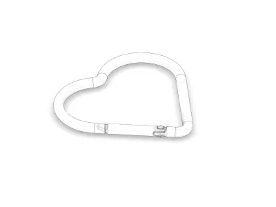 Heart-shaped Carabiner as prop for 3D rendering 3D model