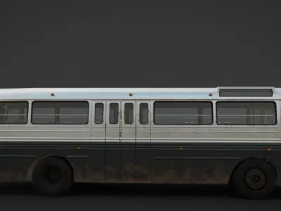 Bus model old Low-poly 3D model