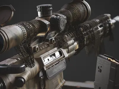 Daniel Defence DD5 rifle Low-poly 3D model