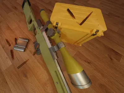 AWP and case Free low-poly 3D model