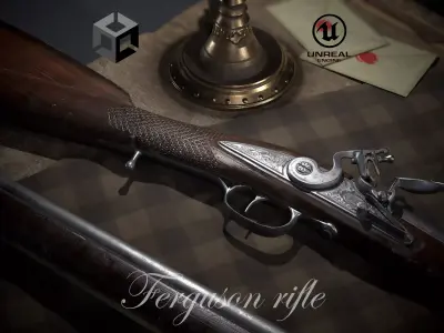 Shotgun Ferguson rifle 1770 Low-poly 3D model