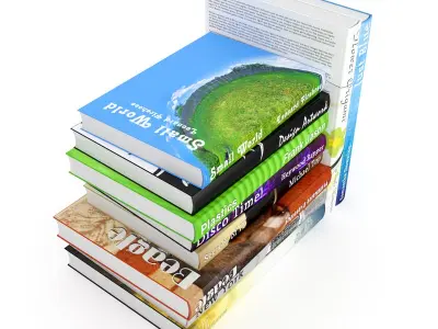 Books Set stack of 3D model