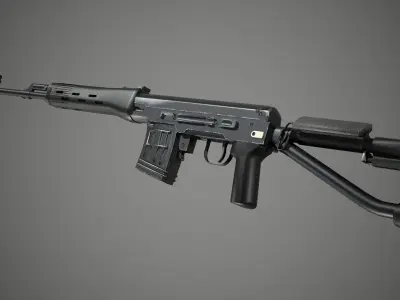 SVD-S sniper Low-poly 3D model