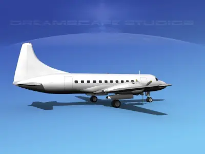 Convair CV-340 Unmarked 2 3D model