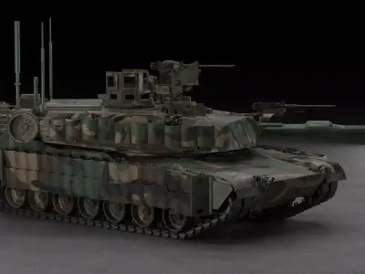 Tank M1A2 SEP 2 With Camouflage Pack 3D Model 3D model