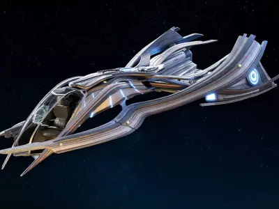 Gemini small Sci Fi starship 3D model