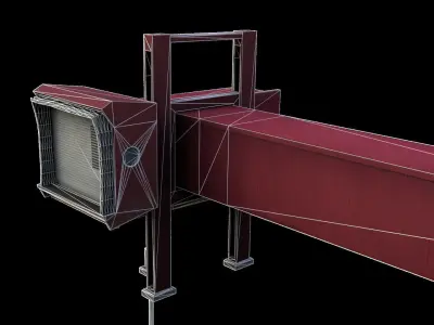 Airport Jetbridge T-Style Low-poly 3D model