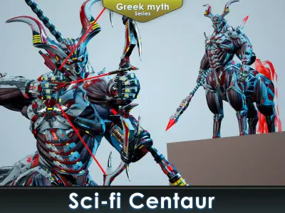Sci-Fi Centaur Low-poly 3D model