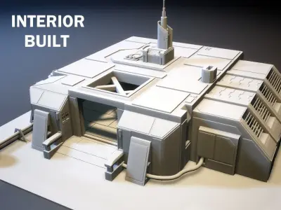 Sci-Fi RPG House with interior - High details level Low-poly 3D model