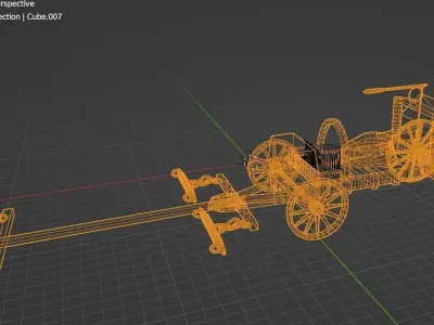 Napoleonic Mobile Ferrier Forge Low-poly 3D model