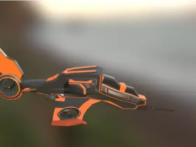 sci- fi spaceship LowPoly Low-poly 3D model