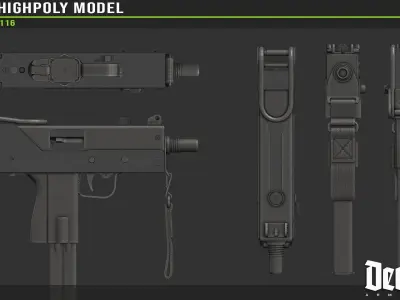 MAC 10 Highpoly model 3D model