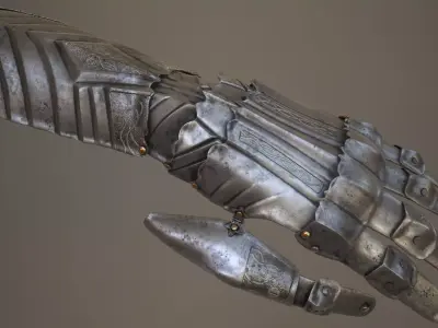 Ornamented Gauntlet Free low-poly 3D model