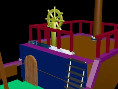 ship1 pirate ship in rain Low-poly 3D model