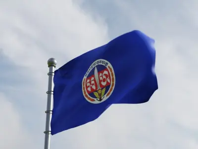 Animated Cambodia Flags 3D model