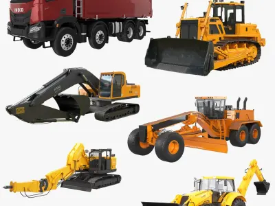 Construction Site Industrial Machines 3D model