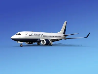 Boeing 737-700ER Jet Midway 3D model