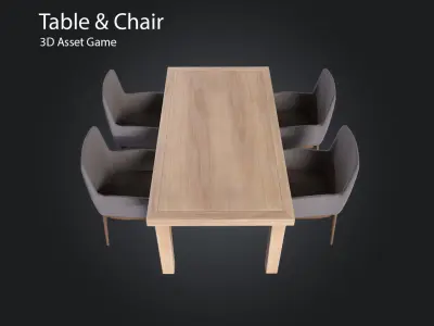 Table chair Free low-poly 3D model buy