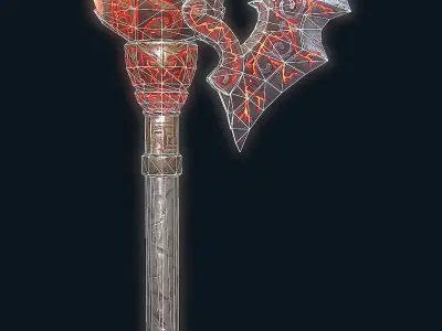 FireAxe 3D LowPoly Game Model Weapon Free low-poly 3D model