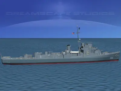 Destroyer Escort DE-682 USS Underhill 3D model