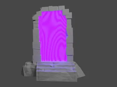 Portal Lowpoly stone monument with light Free 3D print model