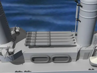 Gleaves Class Destroyer USS Bristol DD453 3D model