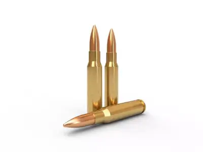 308 Winchester Ammo Low-poly 3D model