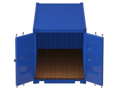 20 ft Container blue 3D model