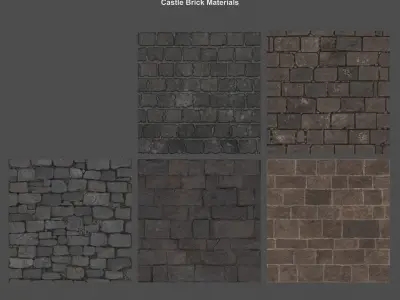 Castle Ruins - PBR Destroyed Castle Parts Low-poly 3D model