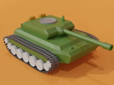 low poly tank Low-poly 3D model