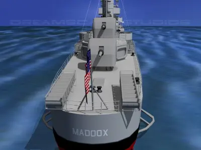 Gleaves Class Destroyer USS Maddox DD622 3D model