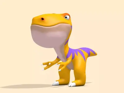 Cartoon Tyrannosaurus T-Rex Dinosaur Low-poly 3D model