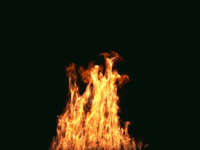 FumeFX Large Scale Fire Low-poly 3D model