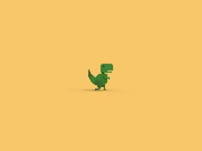 Dinosaur Game Chrome Dino Game 3D Animated Low-poly 3D model