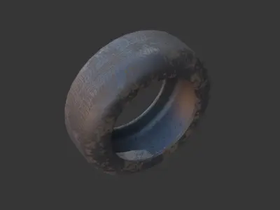 Dirty Old Tires Low-poly 3D model