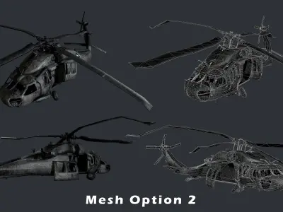 Sikorsky UH60 Black Hawk Military Helicopter Game Ready Pack 01 Low-poly 3D model