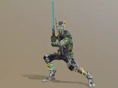 CYBORG  Police Robot Double Slash 3D model