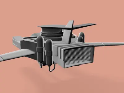 Fighter Spaceship 3d Model 3D model