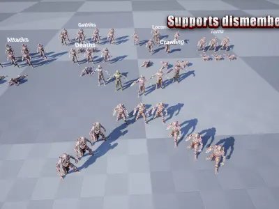 Cyborg Mutant3 Low-poly 3D model