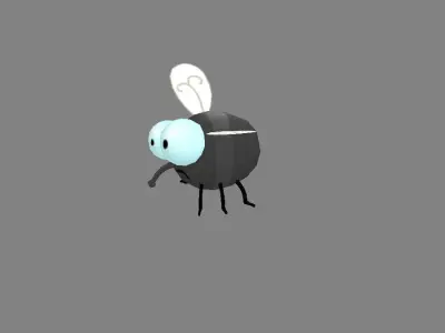 Cartoon house fly Low-poly 3D model