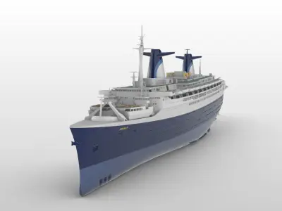 SS NORWAY 1980 cruise ship - full hull and waterline 3D print model