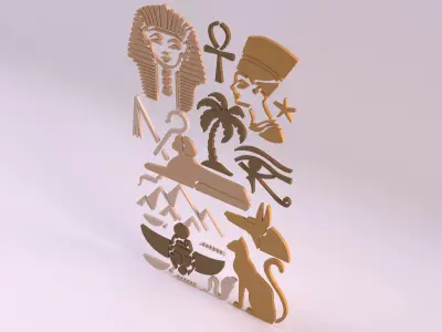 Egyptian Symbols - 018 Low-poly 3D model