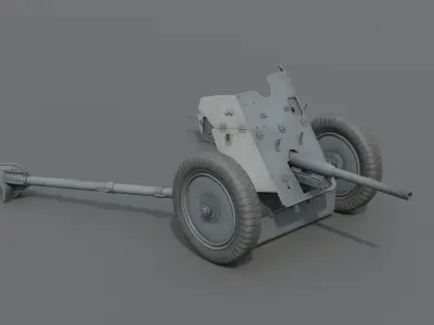 37mm Pak 36 Anti Tank Gun Low-poly 3D model