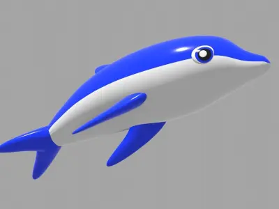 Inflatable dolphin blue 3D model