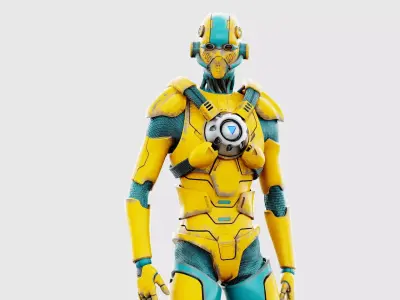 CYBORGTOPIA B-11  Rigged for Unreal Engine - Unity - MIXAMO 3D model