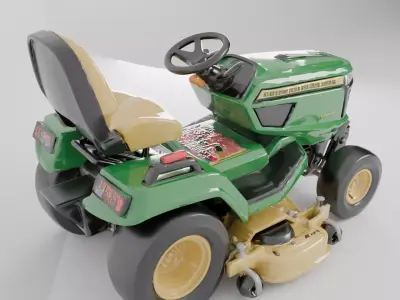 Green Lawn Grass Tractor 3D Model 3D model