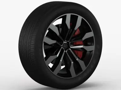 Volksvagen Touareg 2019 wheel Low-poly 3D model