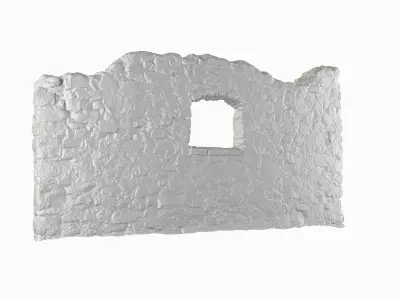 Old castle wall part B Low-poly 3D model