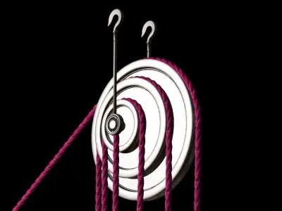 Mechanical Pulley Animated 7 3D model