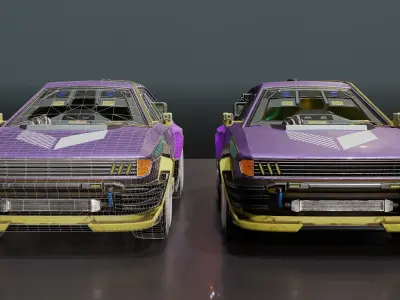 CyberCar car Free low-poly 3D model